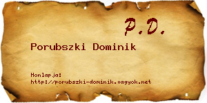 Porubszki Dominik névjegykártya